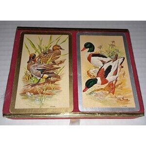 Vintage Congress Bridge Playing Cards Double Deck Flying Ducks